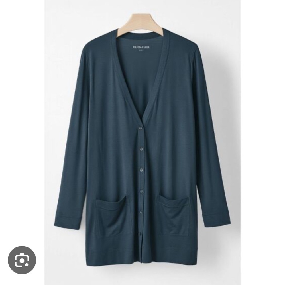 NEW Eileen Fisher Boyfriend Button Cardigan Size Small Silk‎